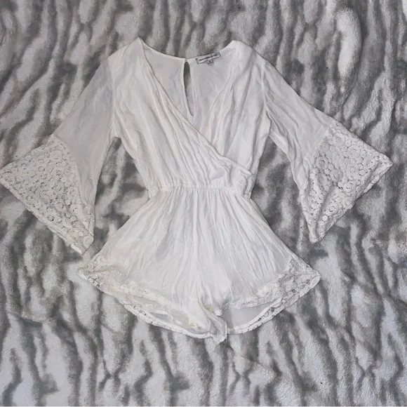 white flowy romper dress Flowy Romper Ivory main image 0